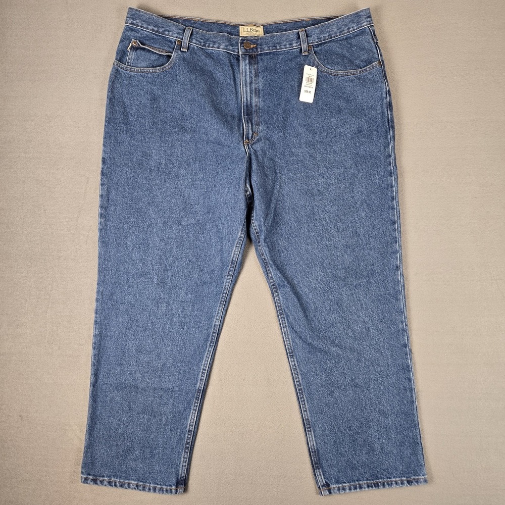 LL Bean Jeans Mens 44x29 Double‎ L Classic Fit Stonewash Straight Denim Pant NWT